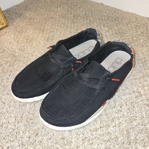 Hey Dudes Black and Red Shoes - Picture 2 of 4